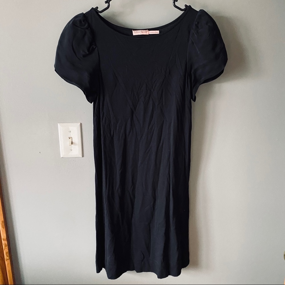 Juicy Couture black poof sleeve mini dress